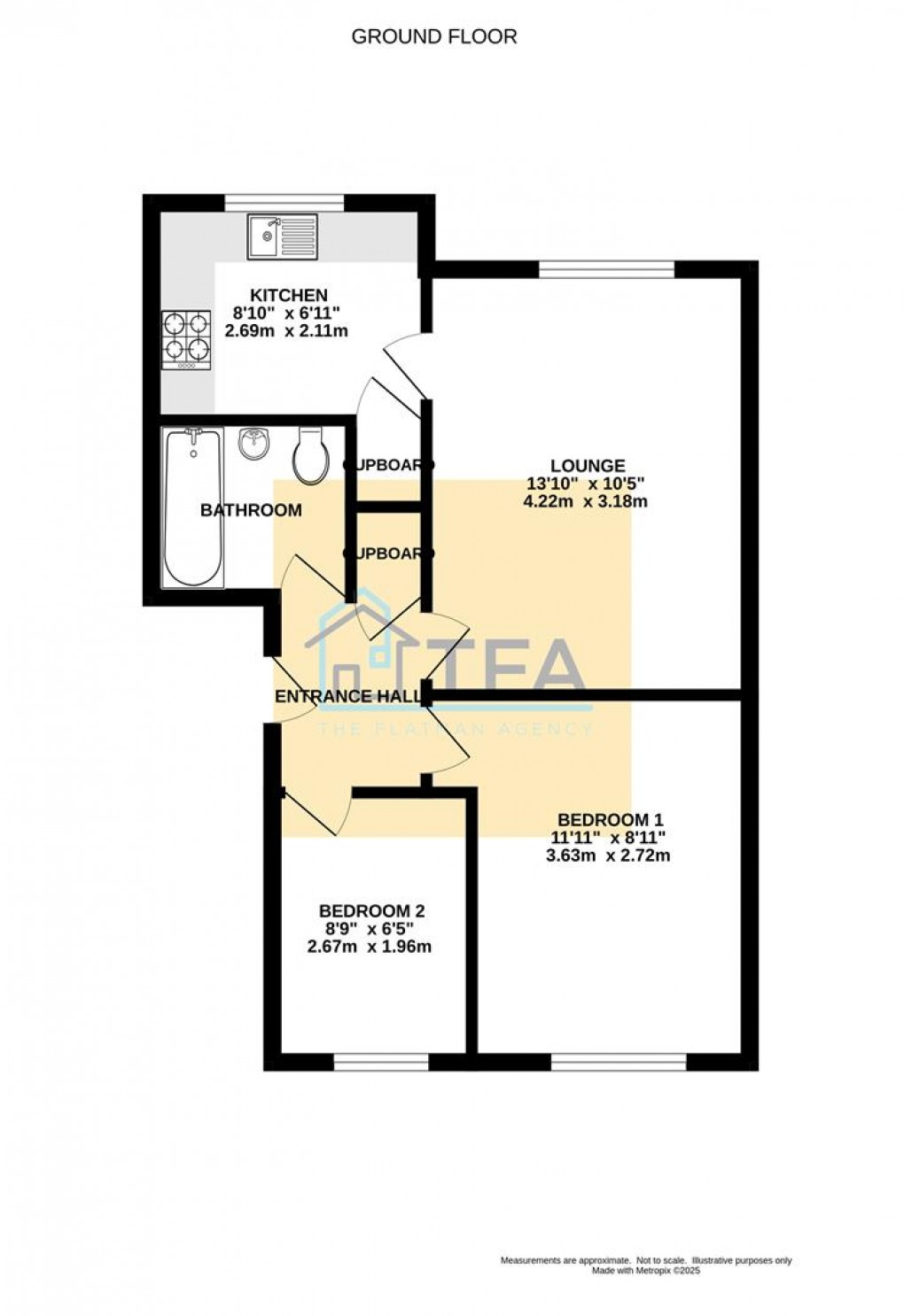 Floorplan for Admirals Court, Rose Kiln Lane, Reading
